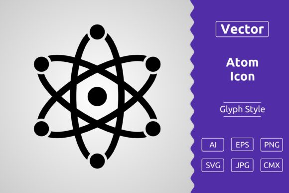 Vector Atom Glyph Icon: A Versatile Tool for Designers and Creators