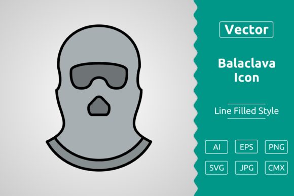 Vector Balaclava Filled Outline Icon: A Versatile Design Asset for Creative Projects