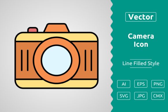 Vector Camera Filled Outline Icon