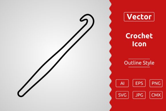 Vector Crochet Outline Icon: A Versatile Design Asset for Creative Professionals