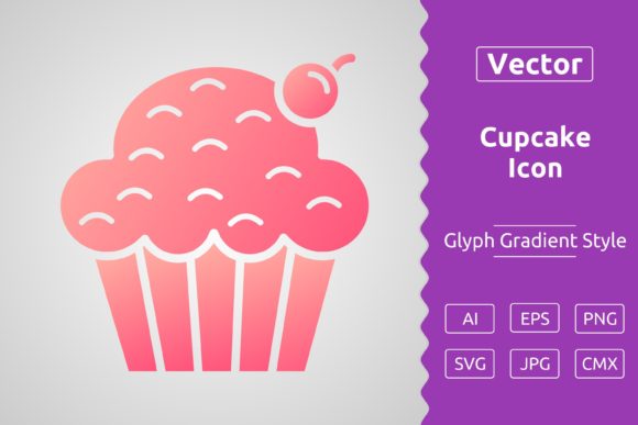 Vector Cupcake Gradient Icon: A Versatile Design Resource for Creative Projects