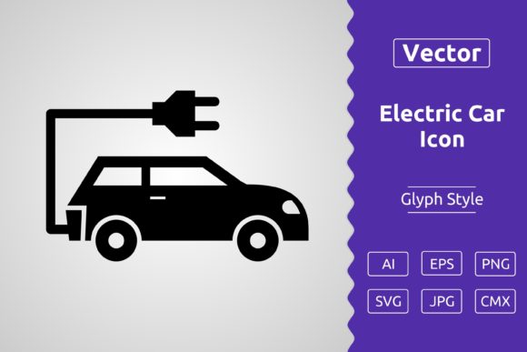 Vector Electric Car Glyph Icon: A Versatile Tool for Modern Design