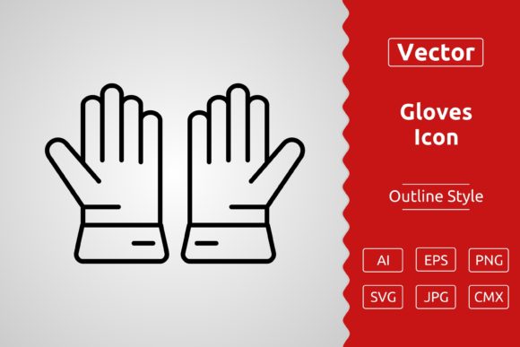 Vector Gloves Outline Icon: A Versatile Tool for Creative and Professional Use