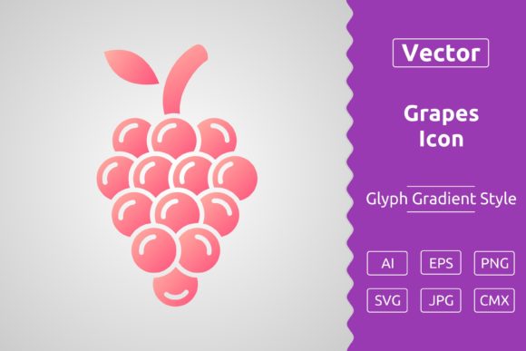 Vector Grapes Gradient Icon