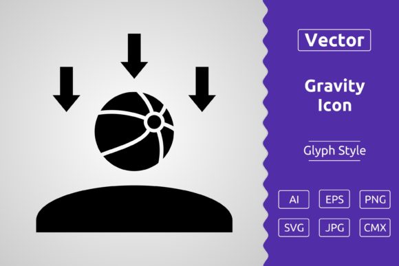 Vector Gravity Glyph Icon