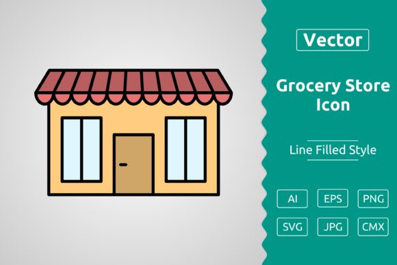 Vector Grocery Store Filled Outline Icon: A Versatile Tool for Designers and Creators