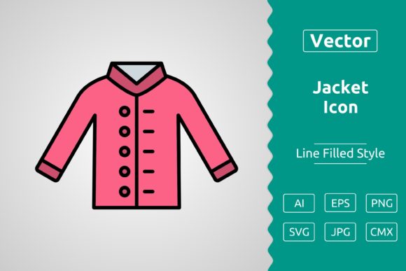Vector Jacket Filled Outline Icon: A Versatile Design Asset for Creatives