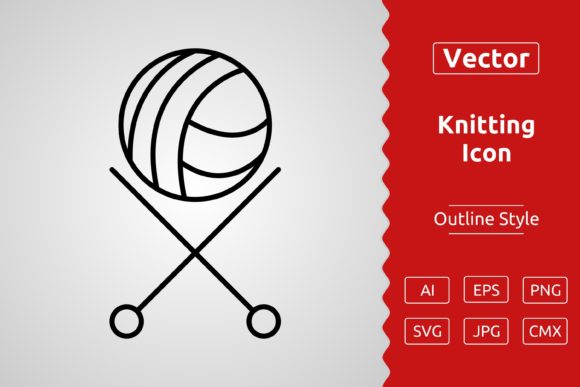 Vector Knitting Outline Icon