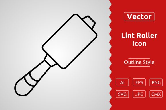 Vector Lint Roller Outline Icon: A Versatile Design Asset