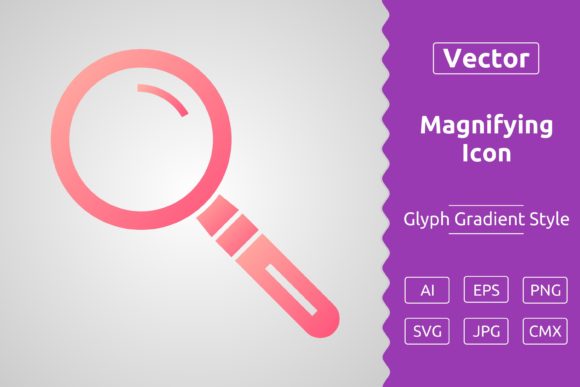 Vector Magnifying Glass Gradient Icon