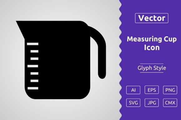 Vector Measuring Cup Glyph Icon