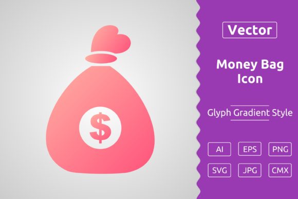 Vector Money Bag Gradient Icon: A Versatile Asset for Design and Creativity