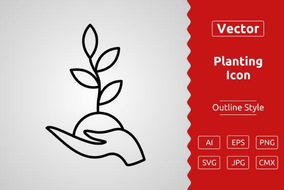 Vector Planting Outline Icon: A Versatile Tool for Design and Creativity