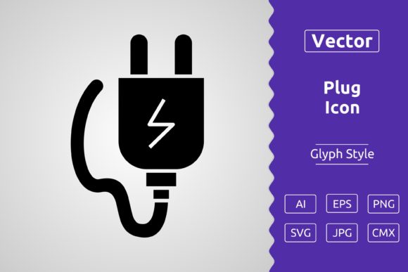 Vector Plug Glyph Icon: A Versatile Resource for Designers and Creators