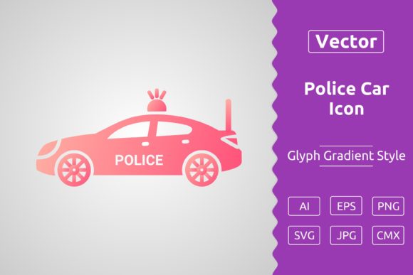 Vector Police Car Gradient Icon
