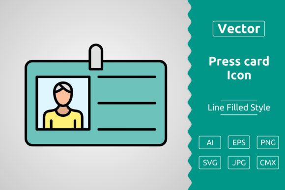 Vector Press Card Filled Outline Icon