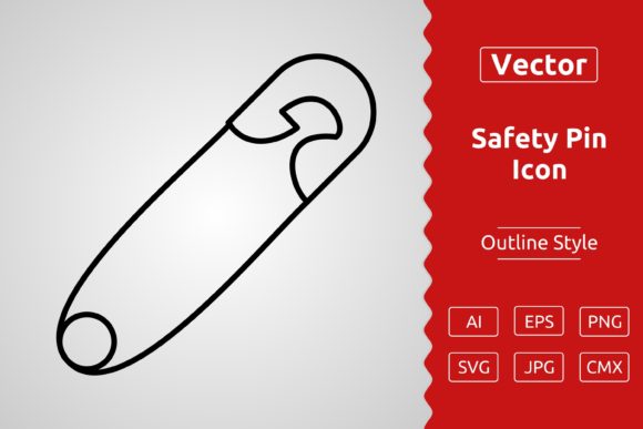 Vector Safety Pin Outline Icon: A Versatile Tool for Designers and Creators