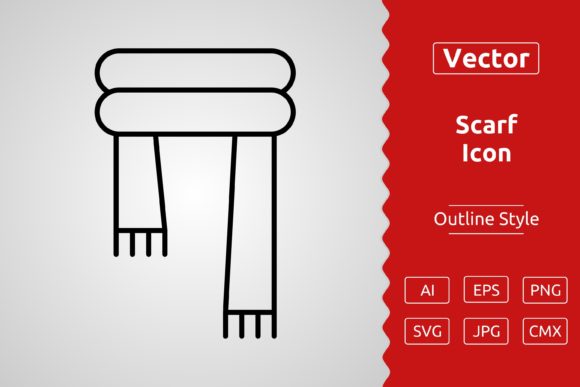 Vector Scarf Outline Icon – A Versatile Design Asset for Modern Creators