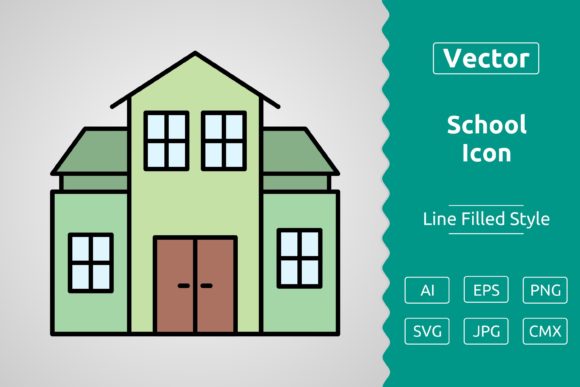 Vector School Filled Outline Icon
