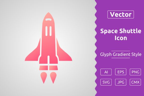 Vector Space Shuttle Gradient Icon – A Versatile Design Asset for Creative Professionals