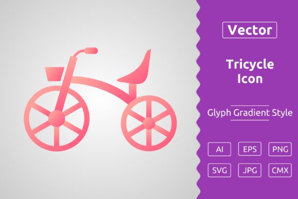 Vector Tricycle Gradient Icon: A Versatile Design Asset