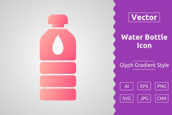 Vector Water Bottle Gradient Icon