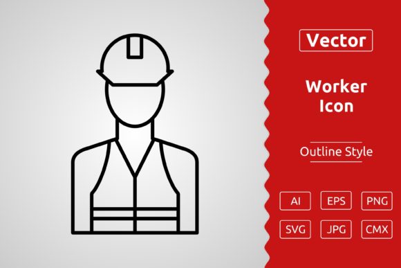 Vector Worker Outline Icon: A Versatile Tool for Creative and Professional Use