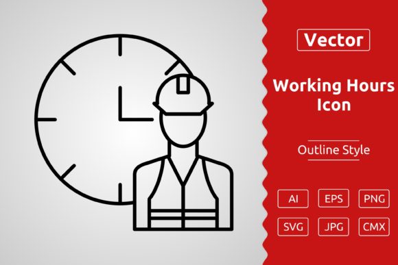 Vector Working Hours Outline Icon: A Versatile Tool for Modern Design Needs